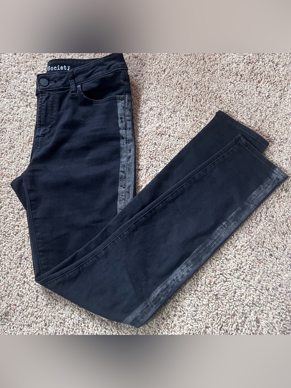 Articles Of Society Black skinny Jeans with grey Side Panel